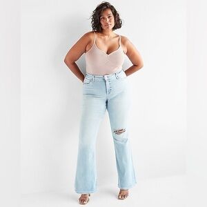 Express Light Blue Distressed Women Jeans